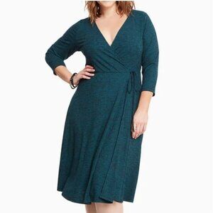 Torrid Ribbed Knit Surplice Wrap Midi Dress